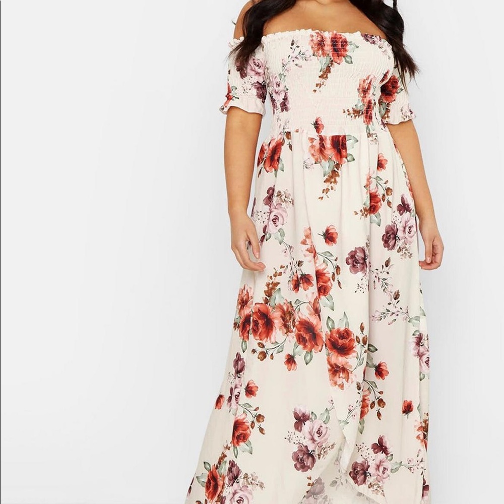 Floral off the shoulder dress